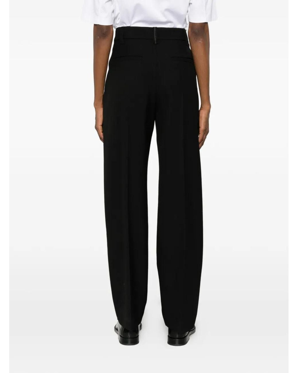 Brunello Cucinelli Black Pressed-Crease Straight-Leg Trousers