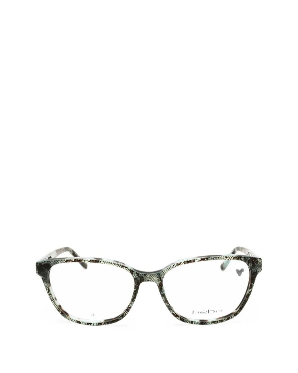 Bebe Green Lace-Pattern Rectangle-Frame Glasses