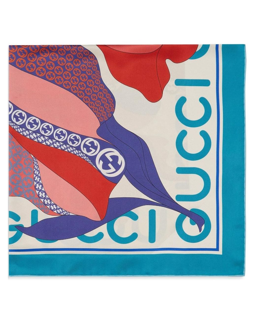 Gucci Schal mit Blumen-Print in Blau | Lyst DE