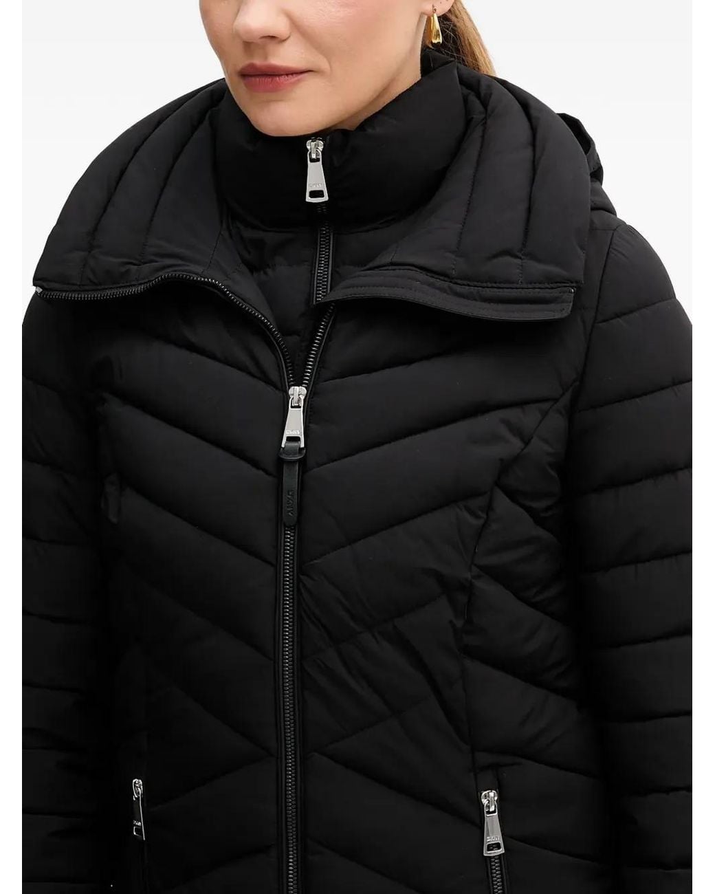 DKNY Black Gesteppte Jacke