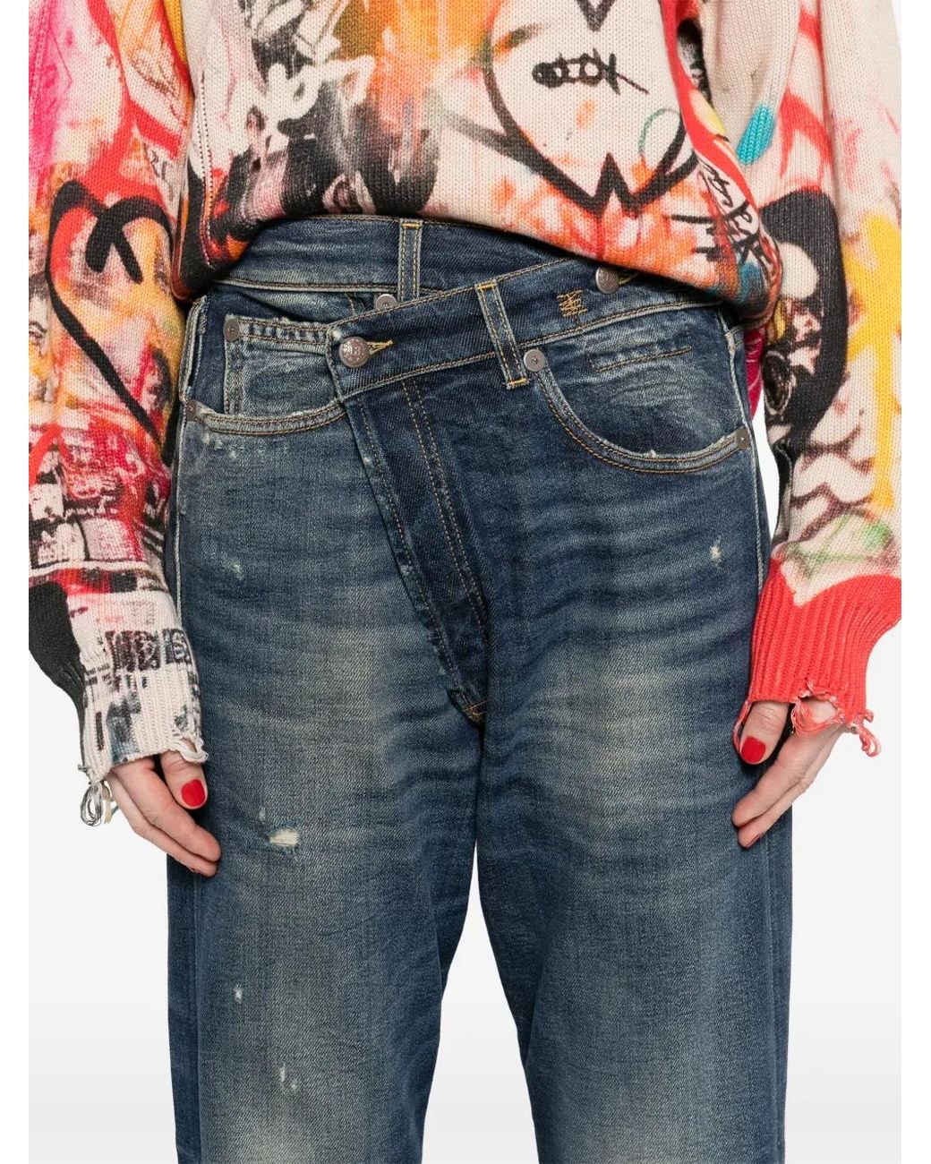 R13 Blue Crossover Jeans