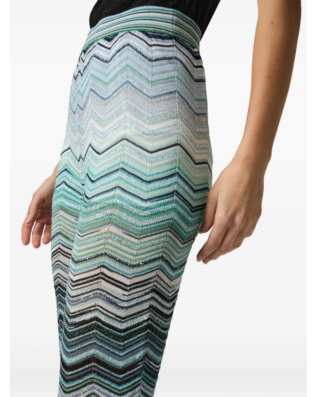 Missoni Blue Chevron-Pattern Trousers