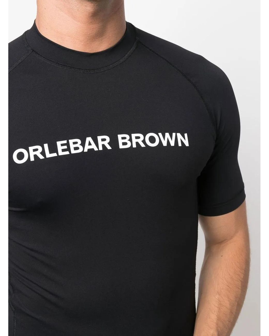Orlebar Brown Black Bray Logo-Print Cotton T-Shirt for men