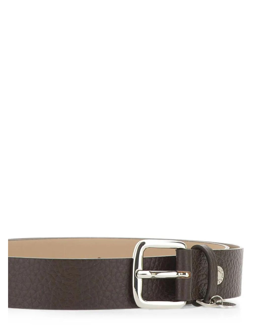 Gianni Chiarini White Ceinture En Cuir Grainé À Breloque Logo