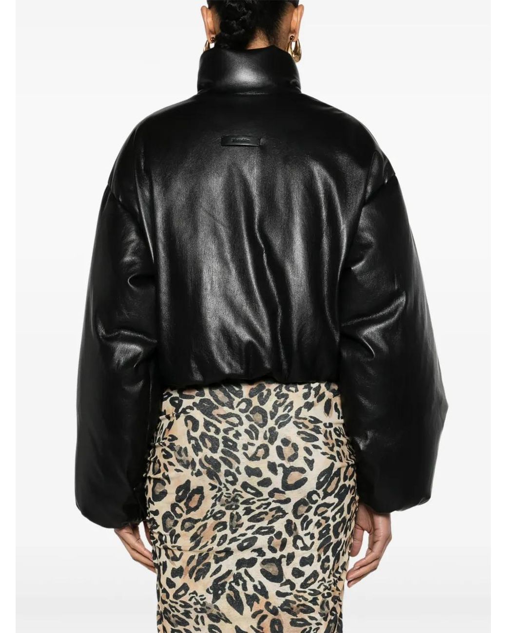 Nanushka Black Cropped Puffer Jacket
