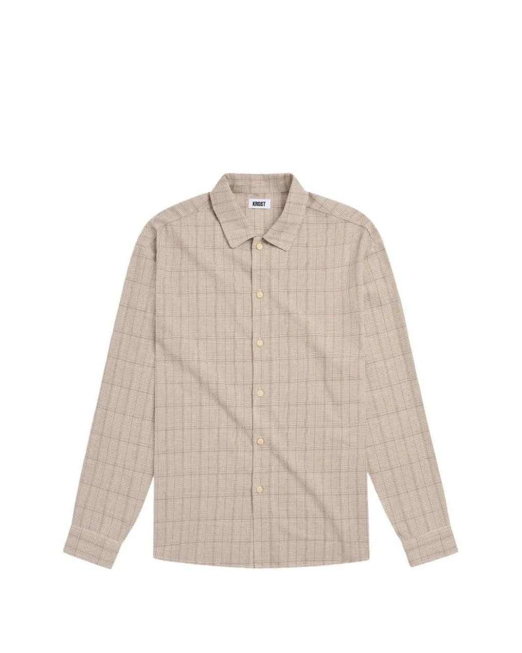 KROST Oversized Flannelen Overhemd in het Natural voor heren
