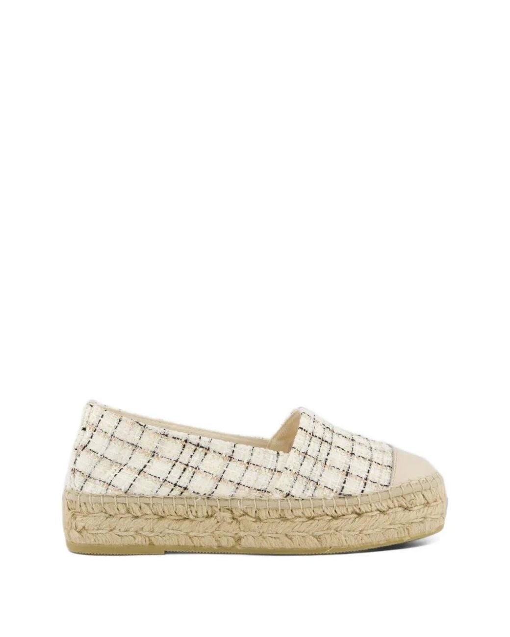 Atelier Verdi Natural Tweed Platform Espadrilles