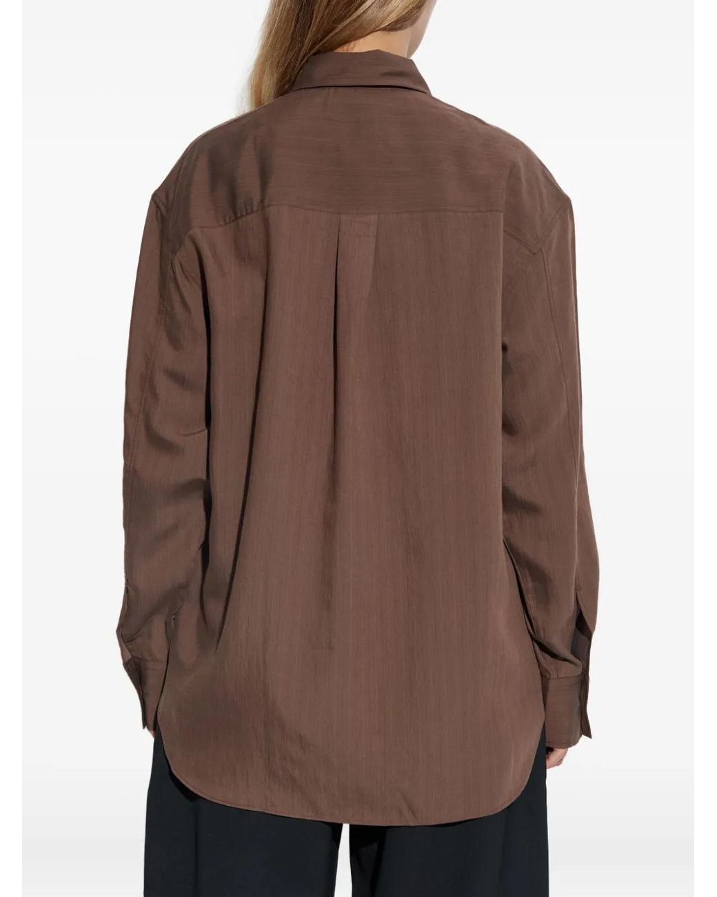 Studio Nicholson Leto Gestreepte Blouse in het Brown