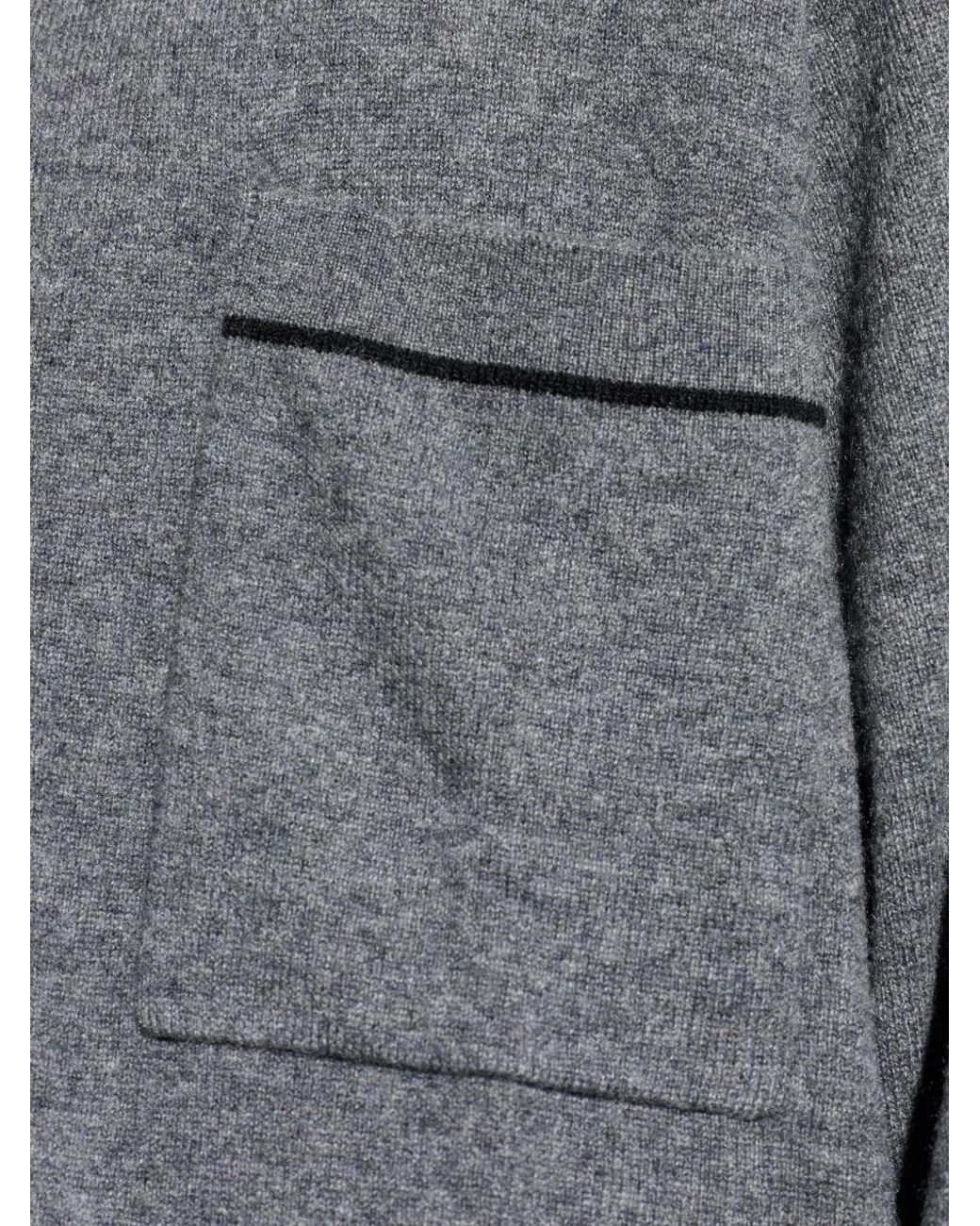 Lisa Yang Gray Joshua Piped-Trim Cardigan for men