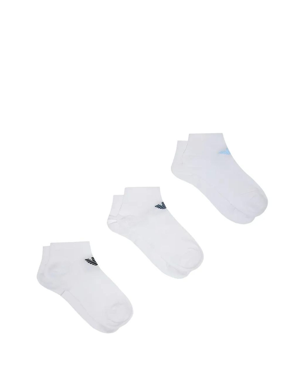 Emporio Armani White Logo-Detail Socks (Set Of Three) for men