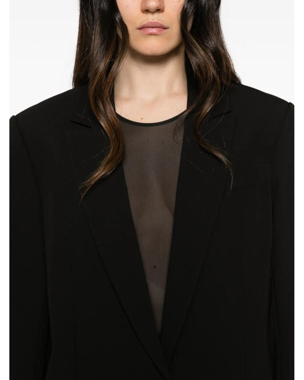 Patrizia Pepe Black Single-Breasted Blazer