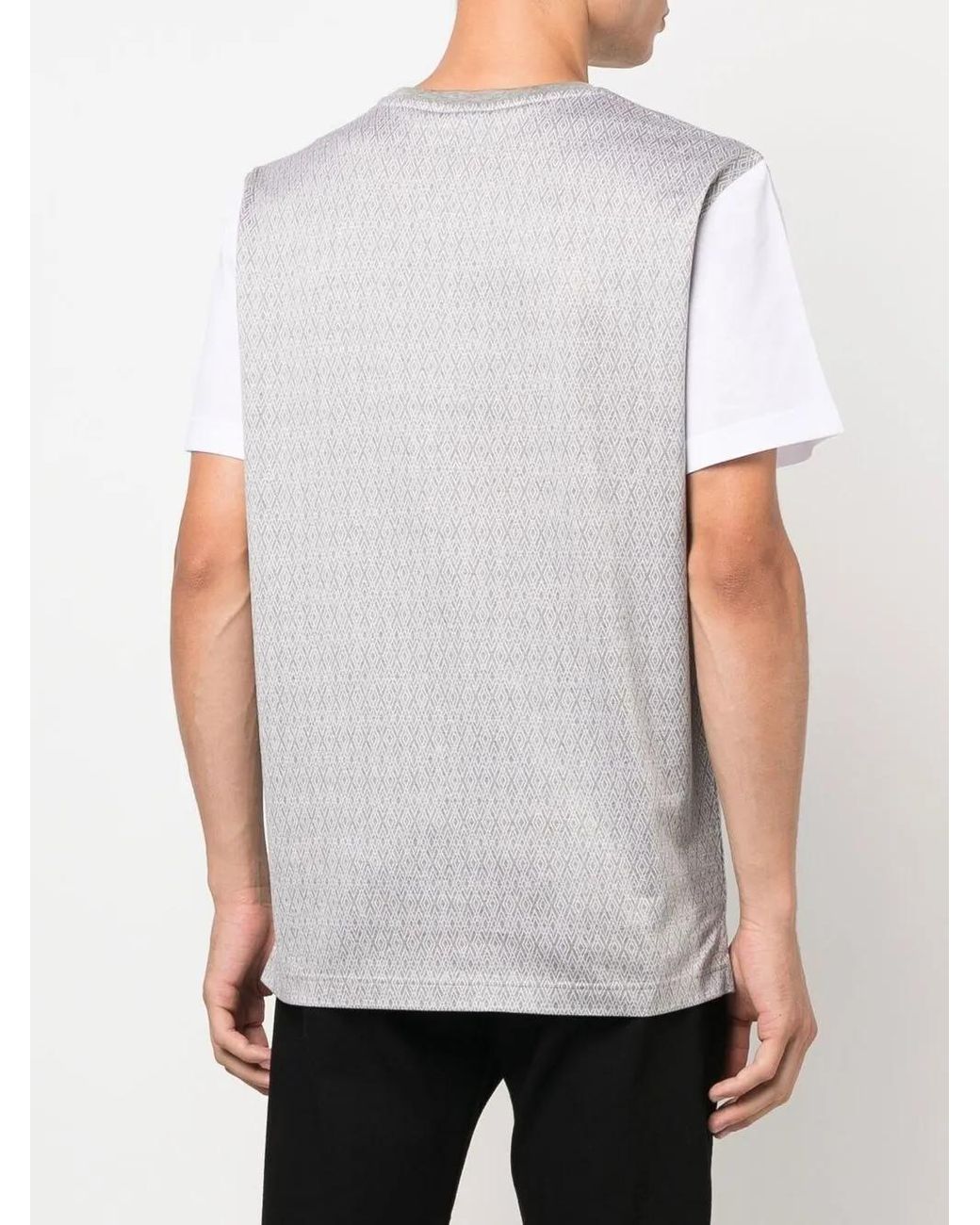 Billionaire White Two-Tone Cotton T-Shirt for men