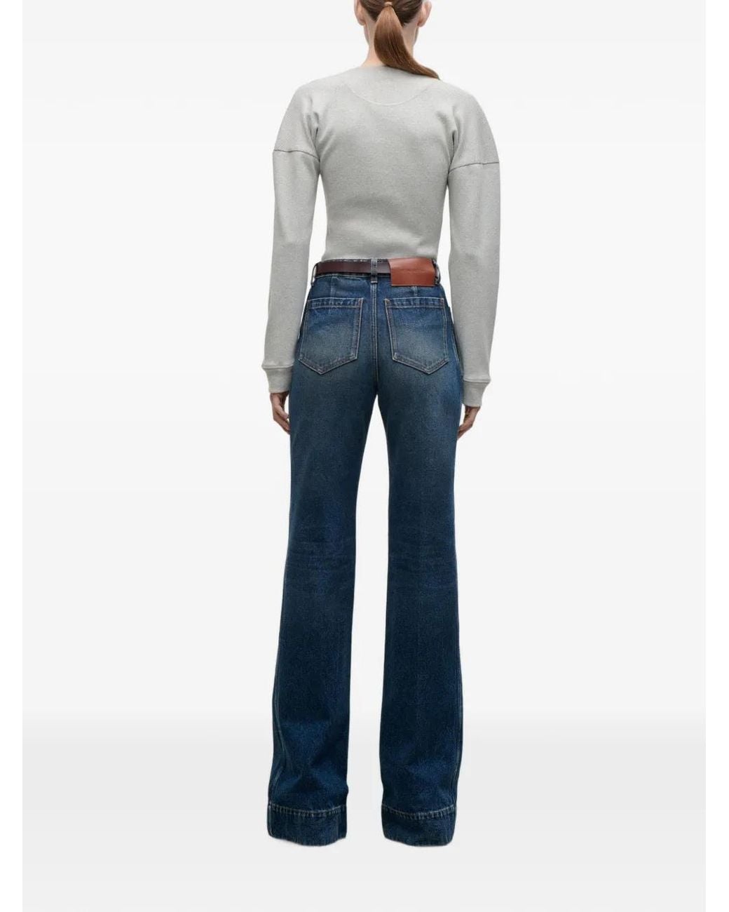 Victoria Beckham Gray Hazel Button-Fastening Sweatshirt