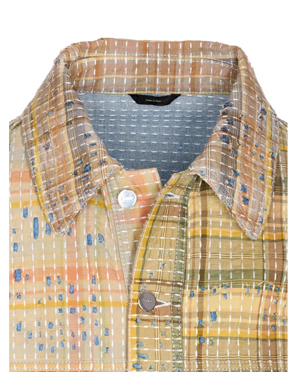 Fendi Natural Ff Patchwork Jeans Jacket for men