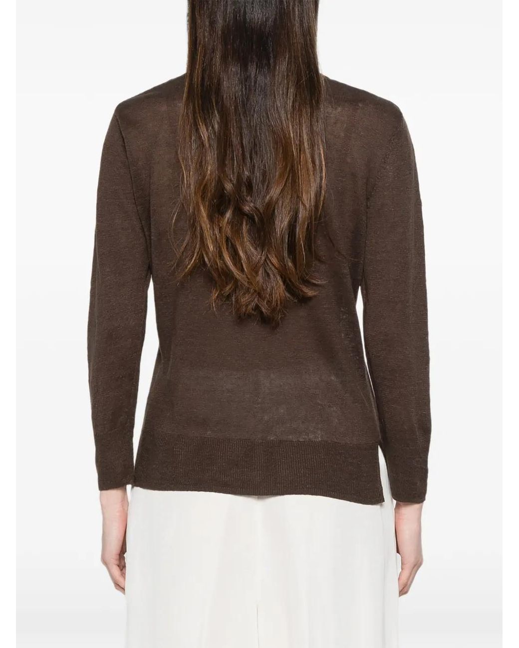 Majestic Filatures Brown Collared Sweater