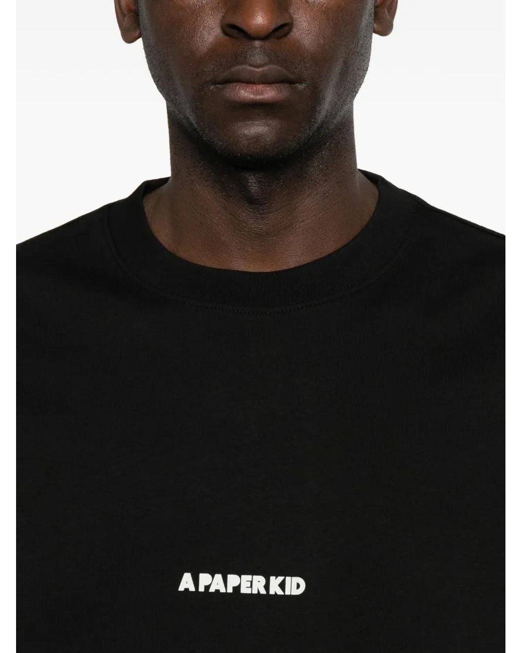 A PAPER KID Black Logo-Print T-Shirt