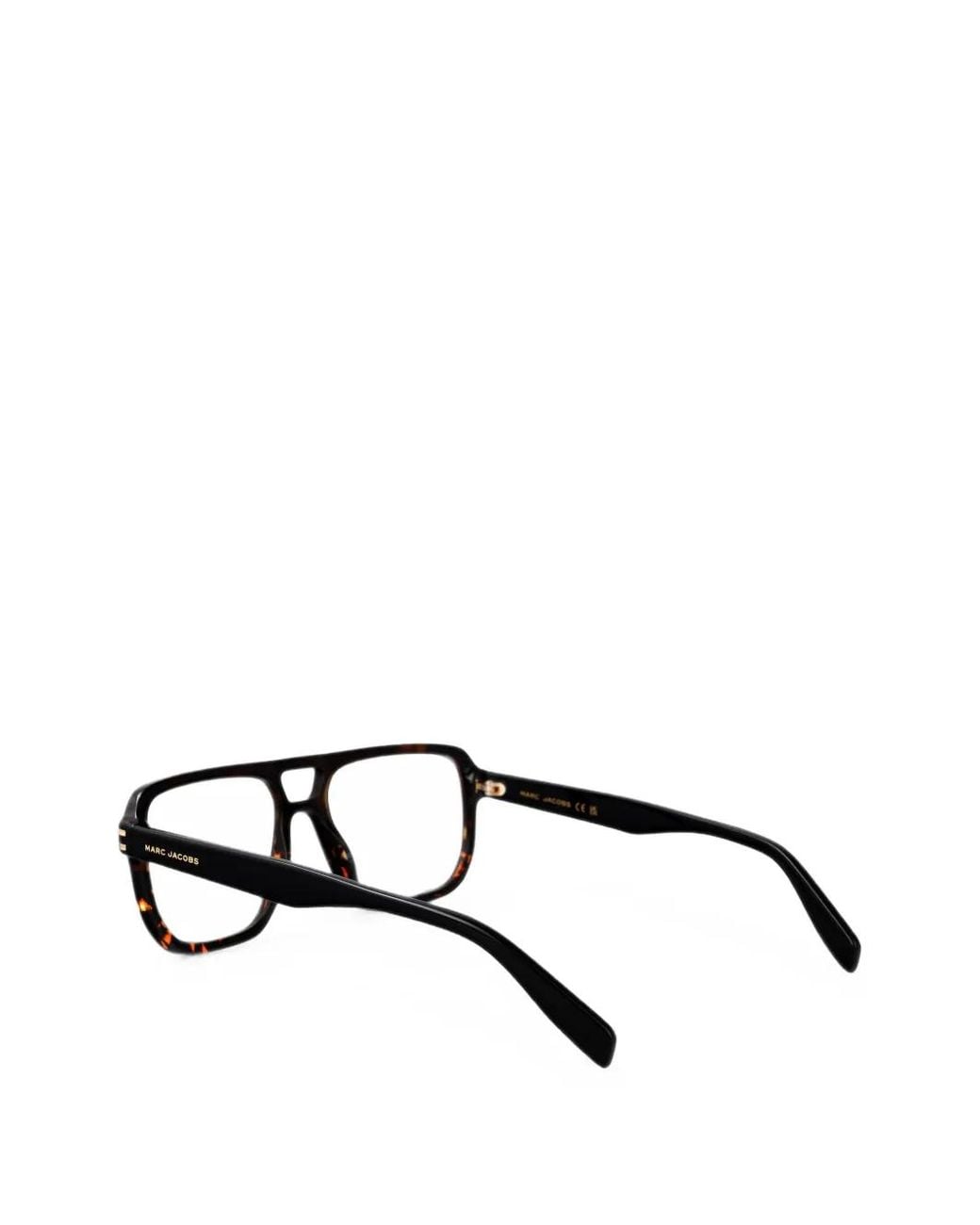 Marc Jacobs Black Tortoiseshell-Effect Pilot-Frame Glasses for men