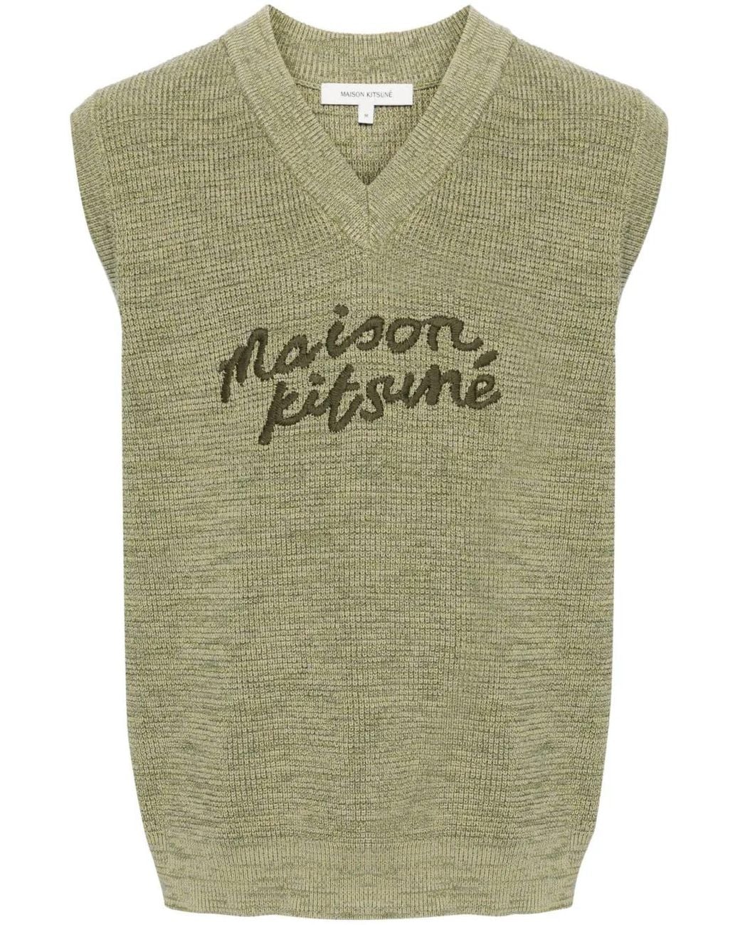 Maison Kitsuné Green Maison Kitsune Handwriting Oversize Vest for men
