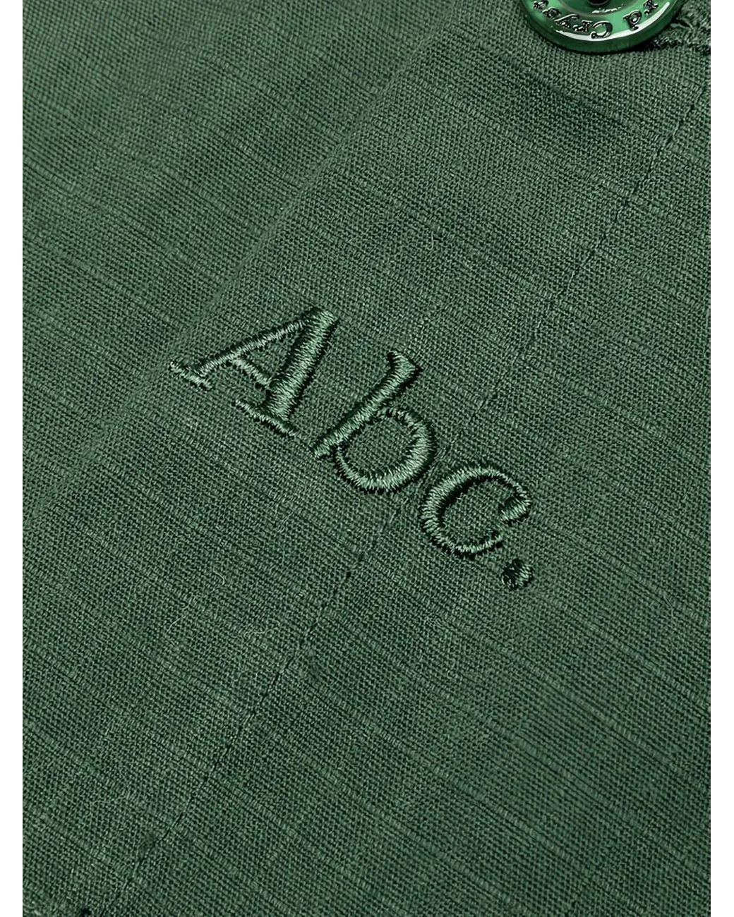 Advisory Board Crystals Green Embroidered-Pocket Button-Down Shirt for men