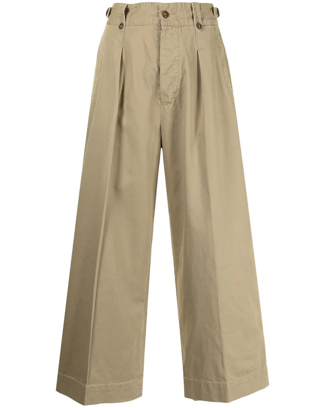 RRL Natural Wide-Leg Cropped Trousers