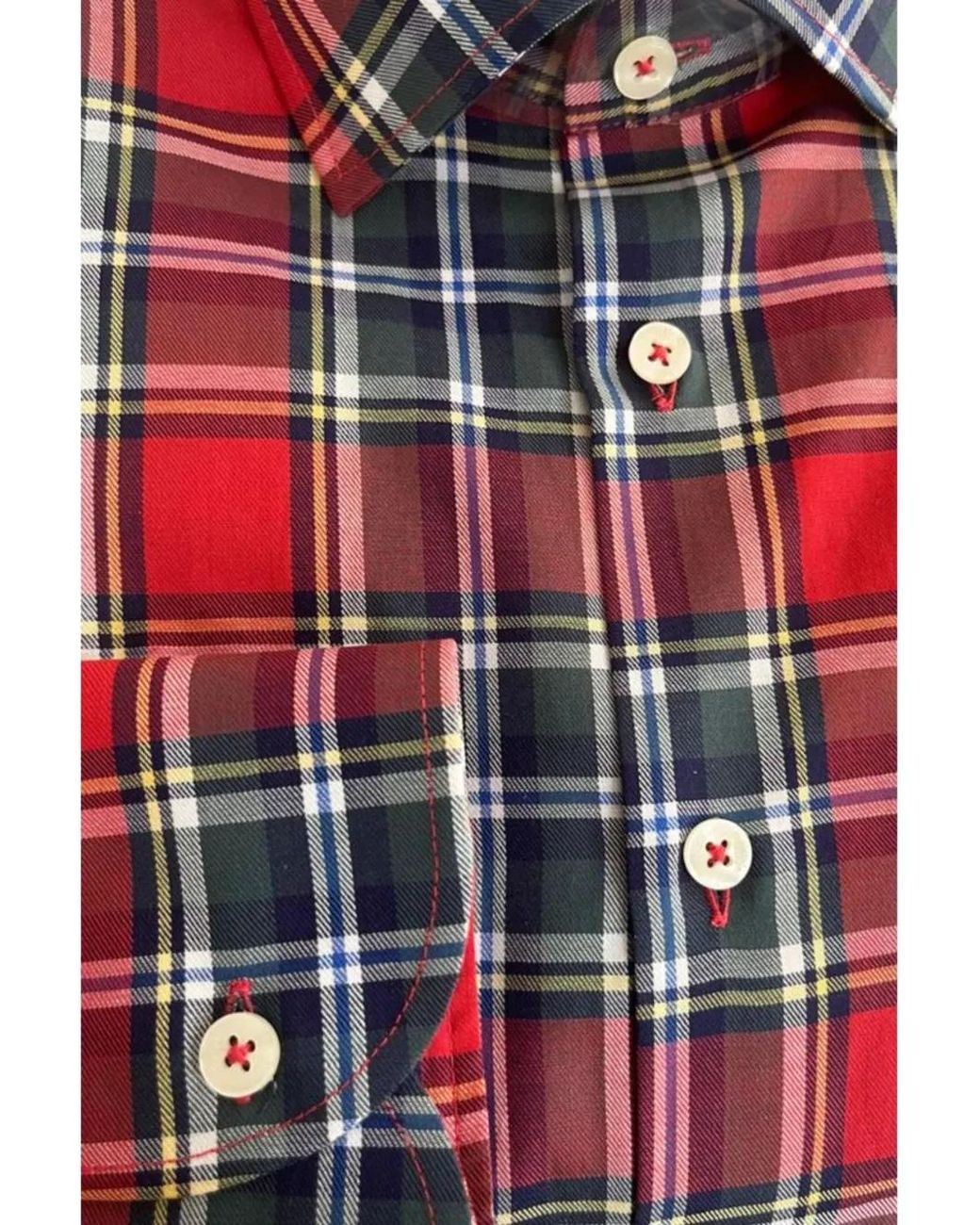 Baldinini Red Tartan-Check Shirt for men