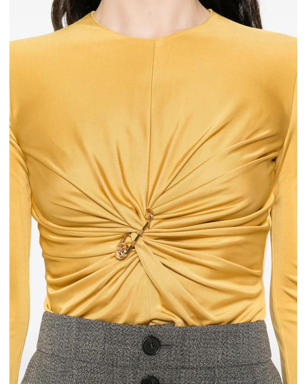Versace Yellow Gathered Blouse