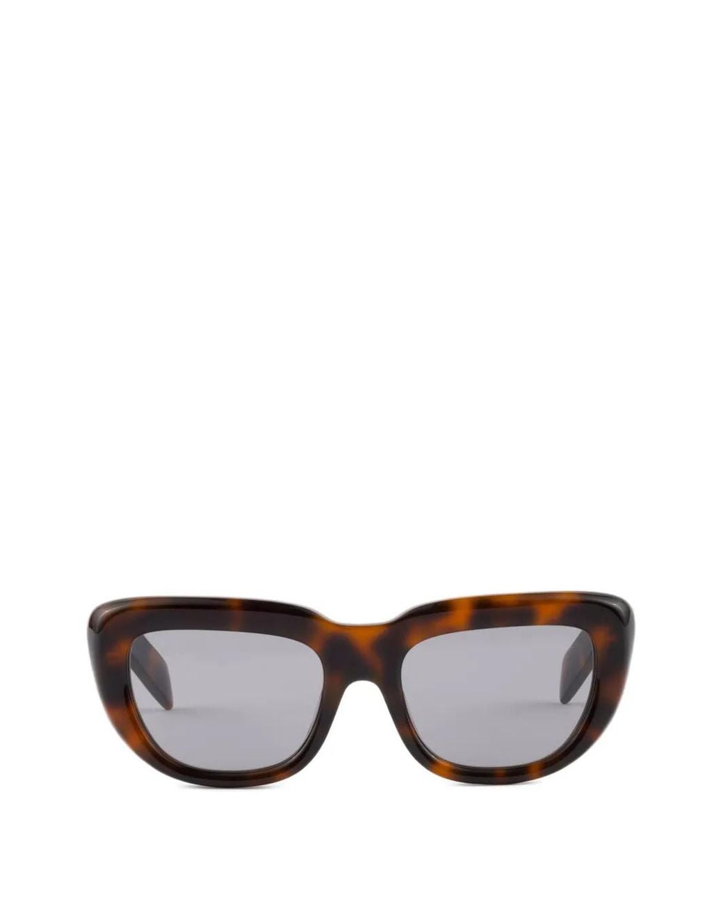 Prada Gray Tortoise-Shell Rectangle-Frame Sunglasses