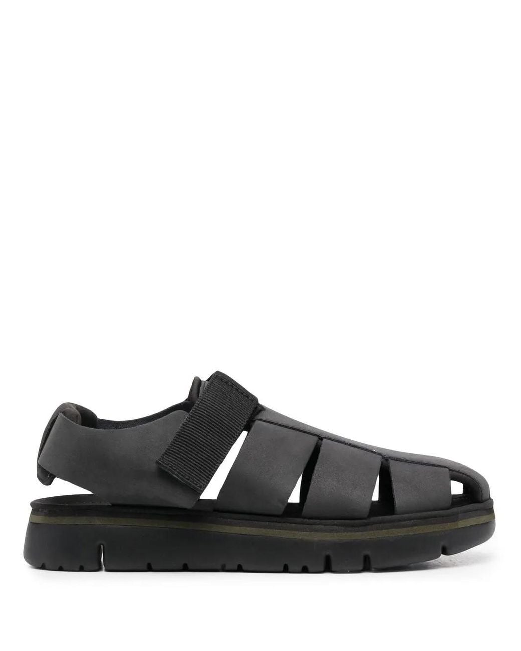 Camper Black Strap Fastenting Chunky Sole Sandals for men