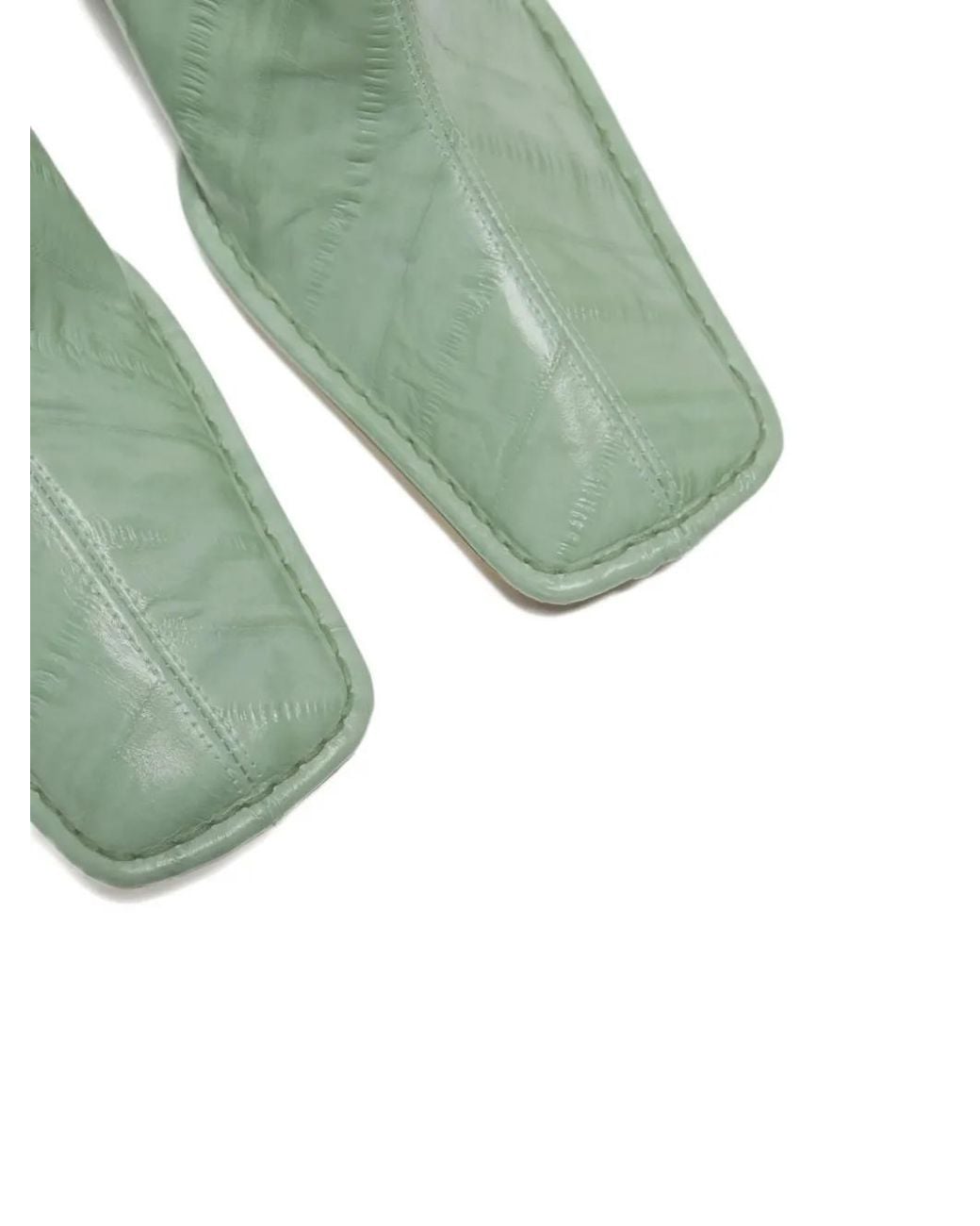 Miista Green 90Mm Anitha Eel-Embossed Square-Toe Boots