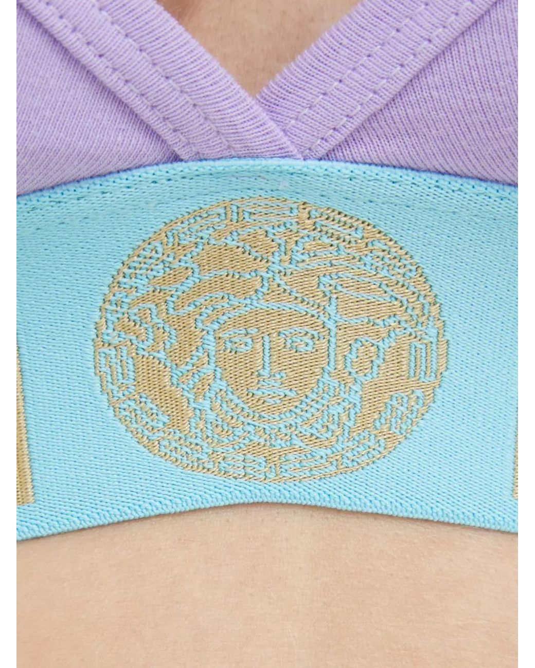Versace Blue Soutien-Gorge Greca Medusa
