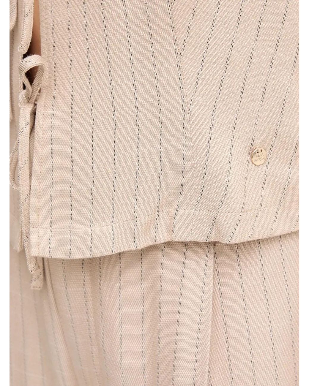 Mos Mosh Natural Striped V-Neck Vest