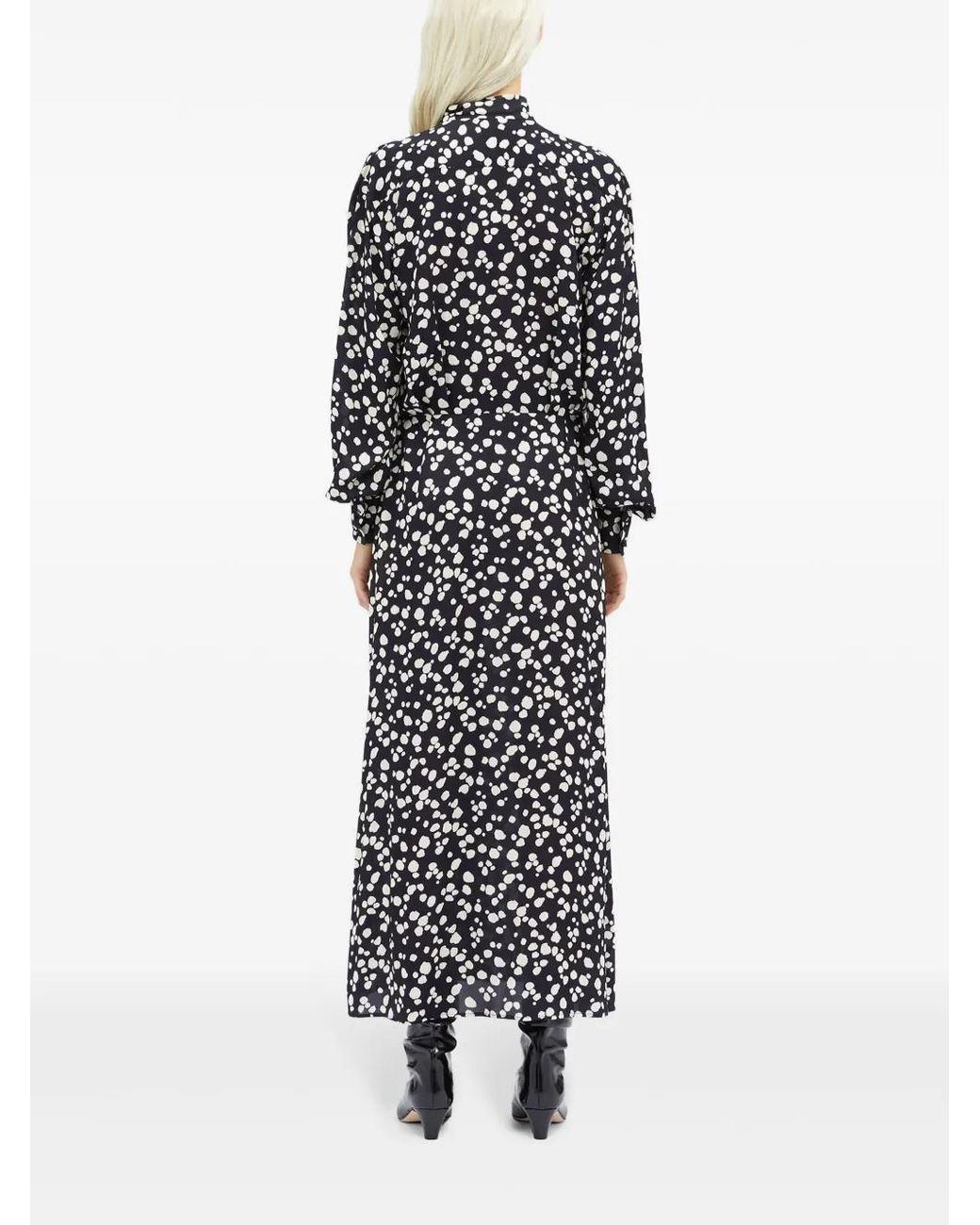 MSGM White Maxikleid Mit Punkte-Print
