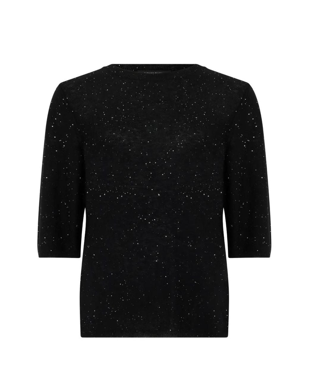 Fabiana Filippi Black Sequin-Embellished Fine-Knit Sweater