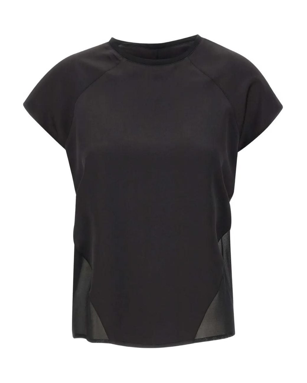Liu Jo Black Satin Short-Sleeve Top