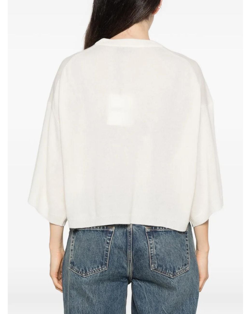 Marella White Mllordine Crew Neck Sweater