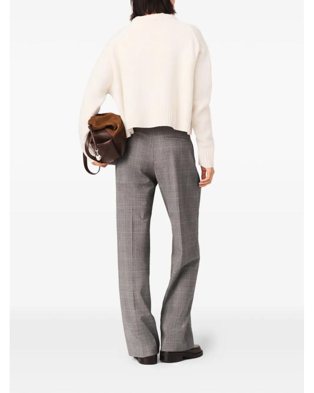 Maje Gray Checked Suit Trousers