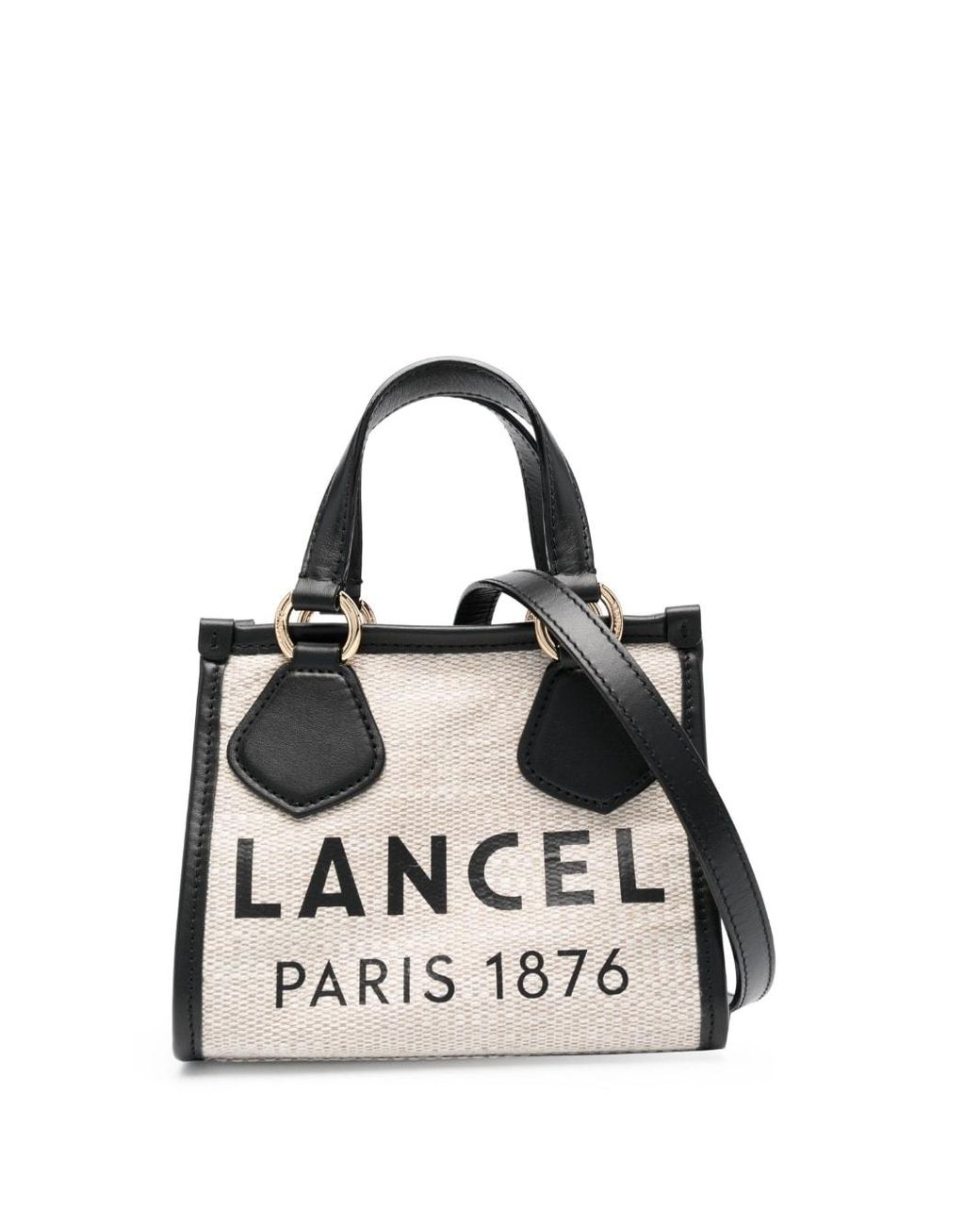 Lancel Logo-print Leather Tote Bag in White | Lyst