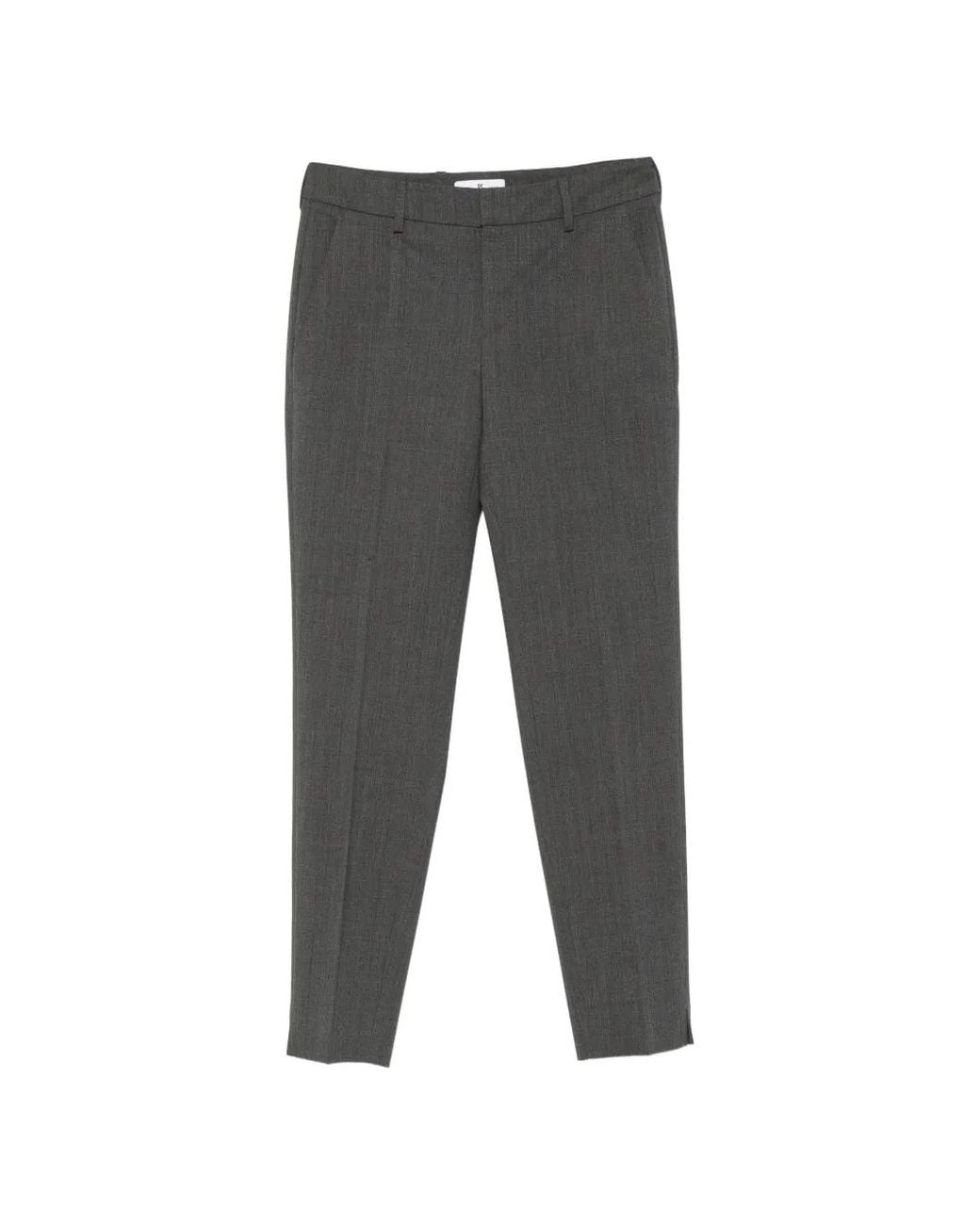 PT Torino Gray Straight-Leg Wool Trousers