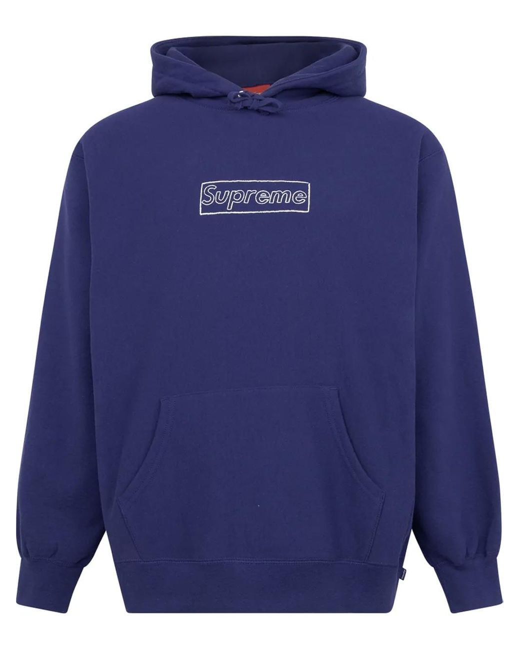 Supreme Blue X Kaws Chalk Logo Hoodie for men