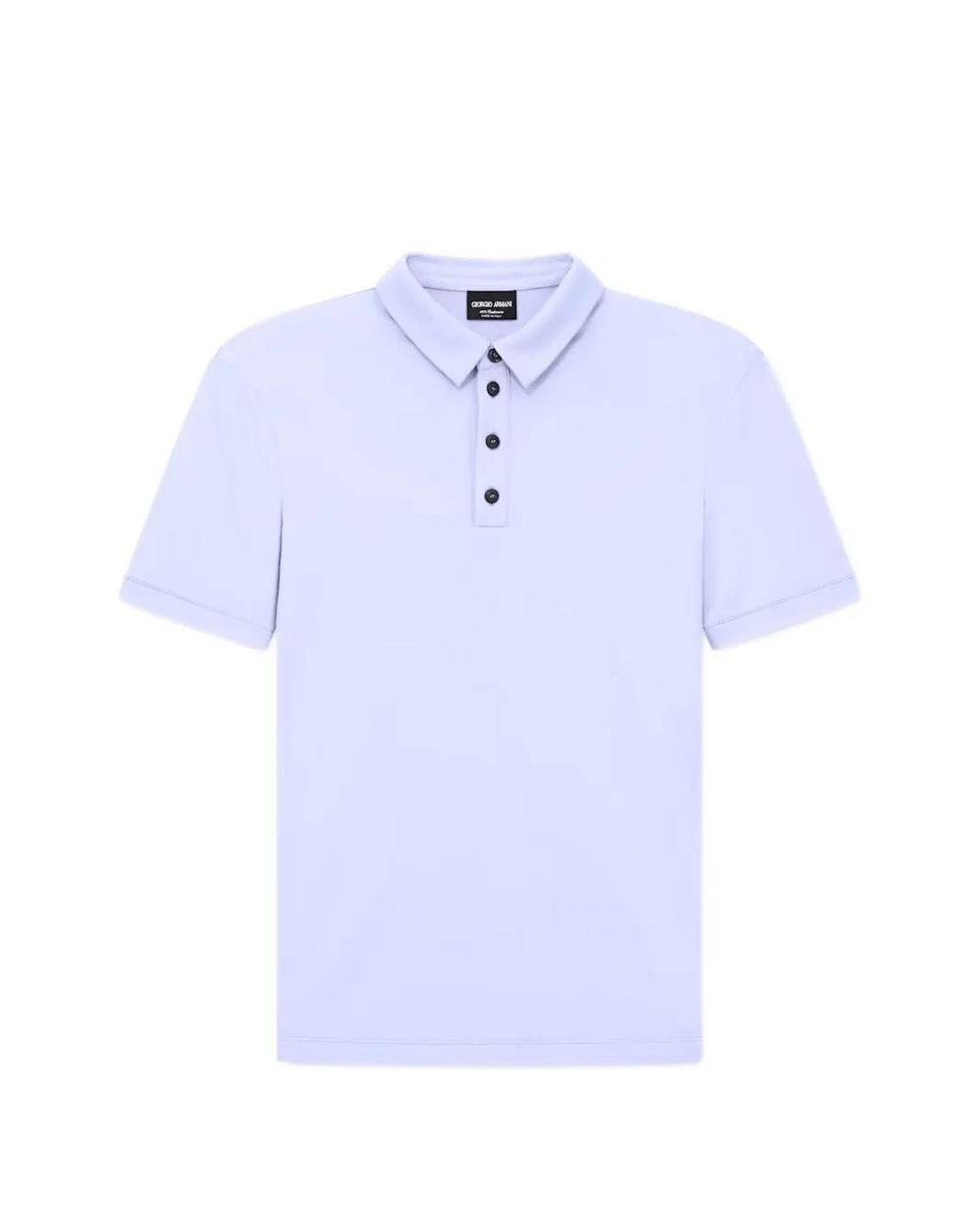 Giorgio Armani Blue Short-Sleeve Cashmere Polo Shirt for men