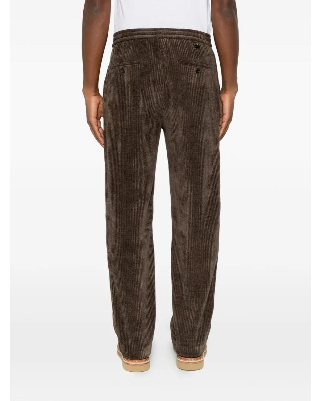 Hōsio Gray Pantalon En Velours Côtelé À Taille Élastique for men