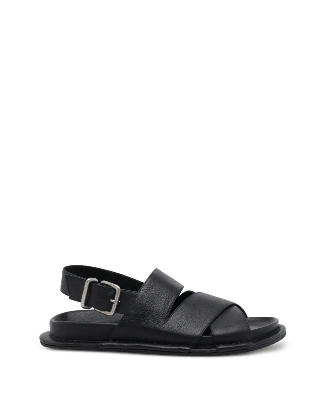 Vic Matié Black Travel Low Buckle-Fastening Sandals
