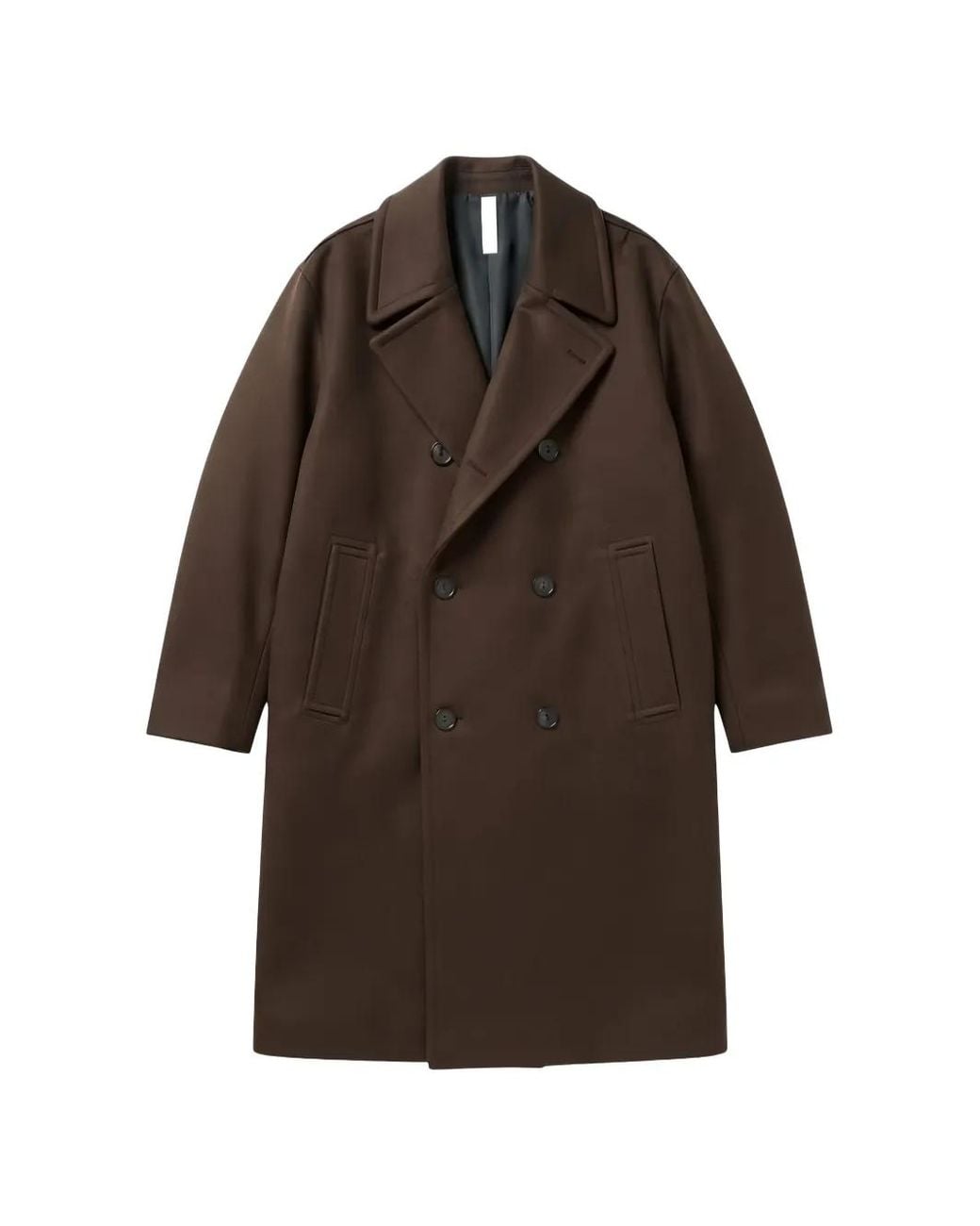 Hevò Brown Tricase Double-Breasted Coat for men