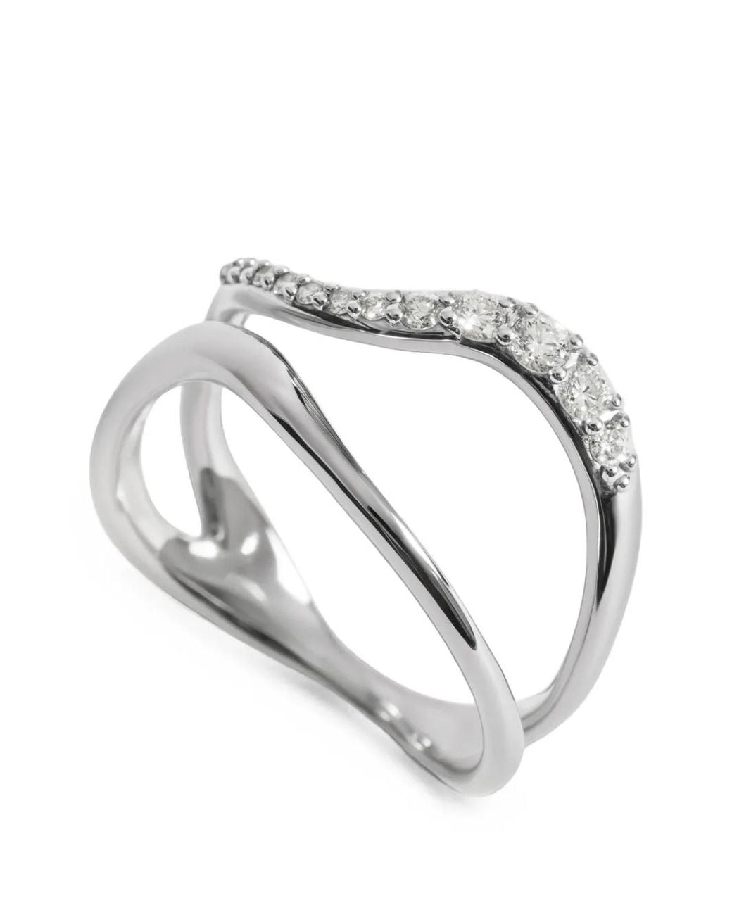 Monica Vinader White Riva Pavé Diamond Wrap Ring
