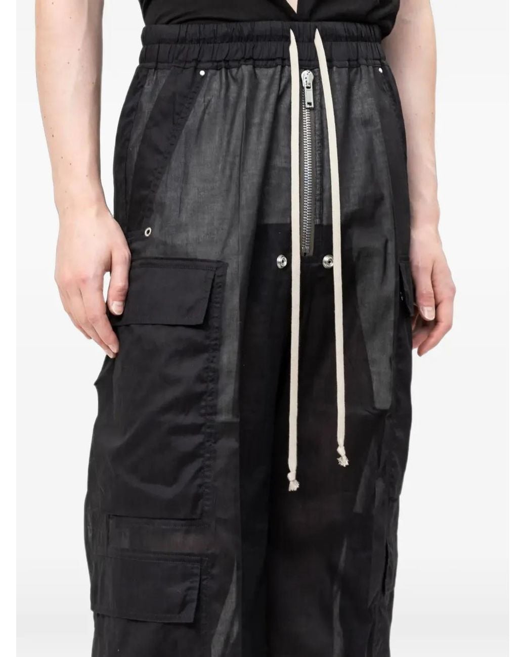 Rick Owens Black Cargobelas Cargo Pants for men
