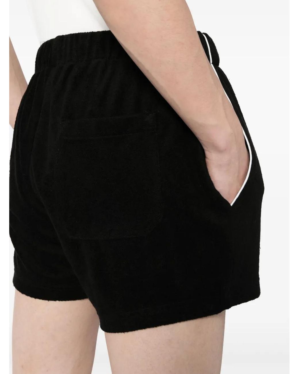 BLUE SKY INN Black Waiter Cotton Terry-Cloth Shorts for men