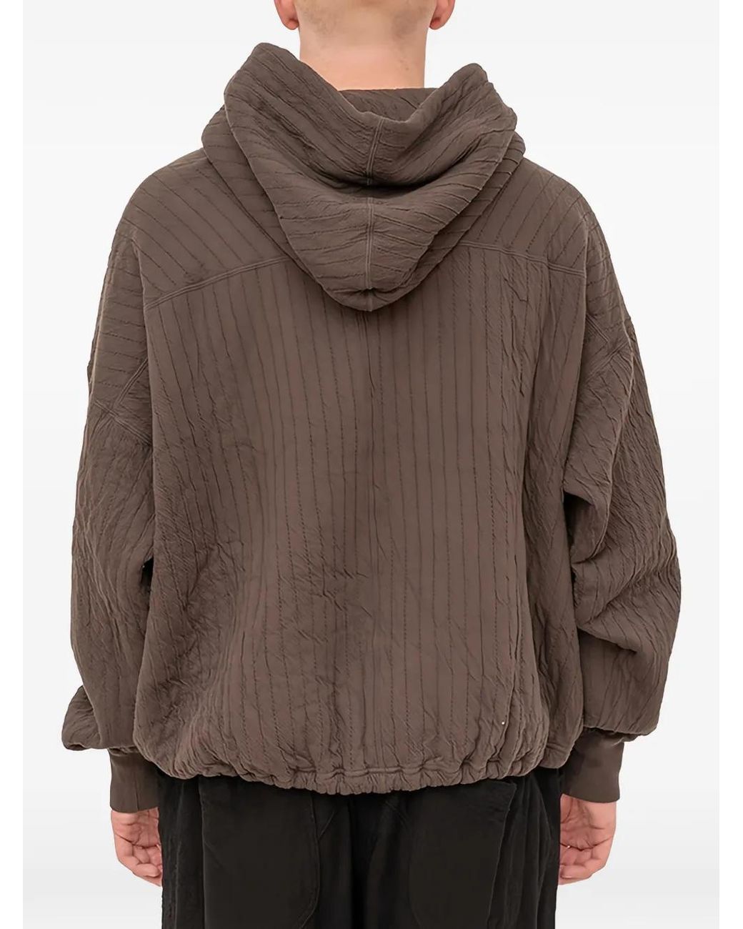 The Viridi-anne Brown Patch-Pocket Hoodie for men