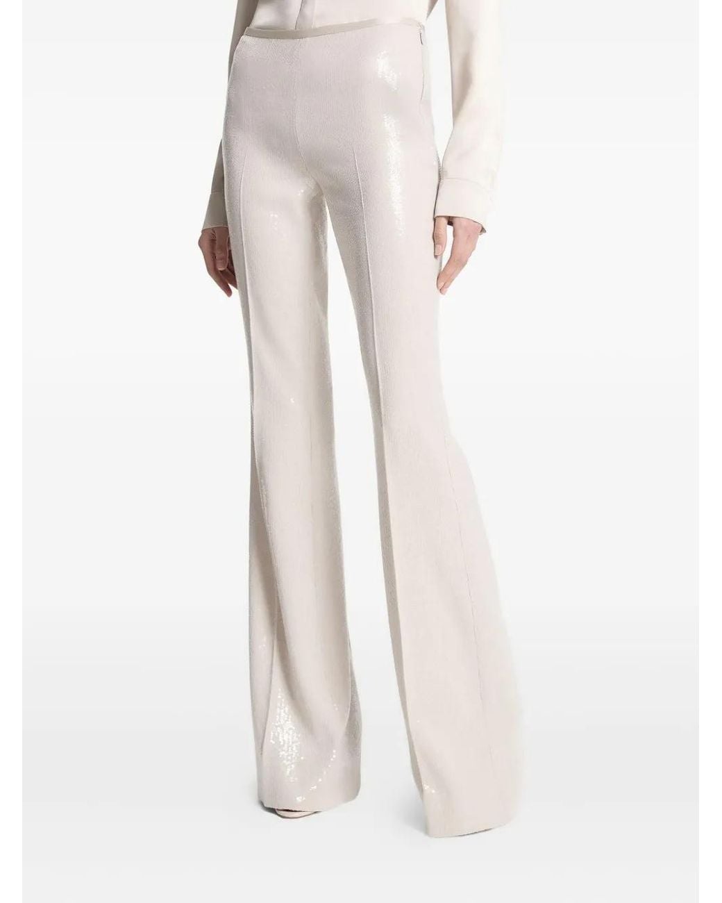 Michael Kors White Sequin-Embellishment Trousers