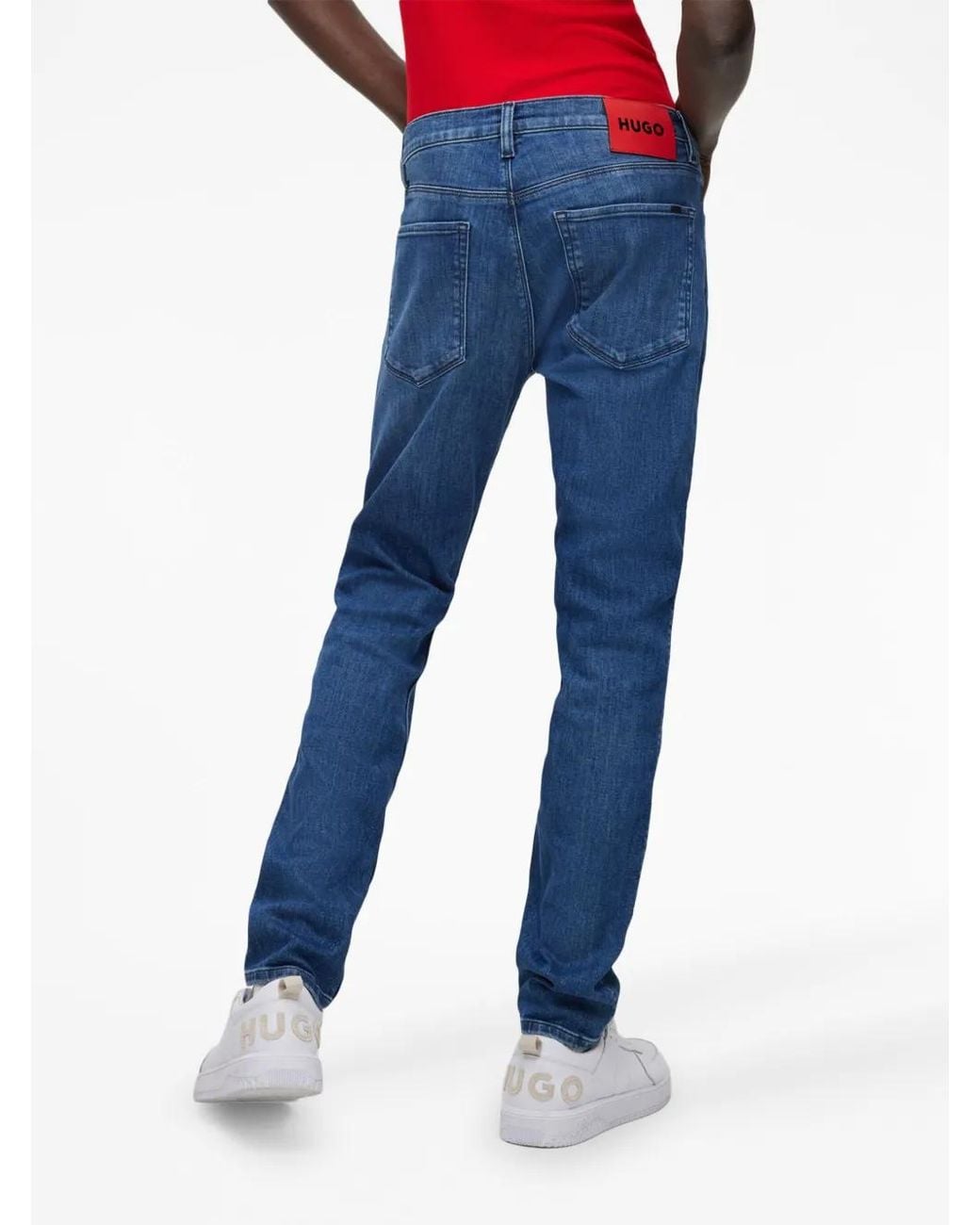 HUGO Blue Mid-Rise Slim Jeans for men