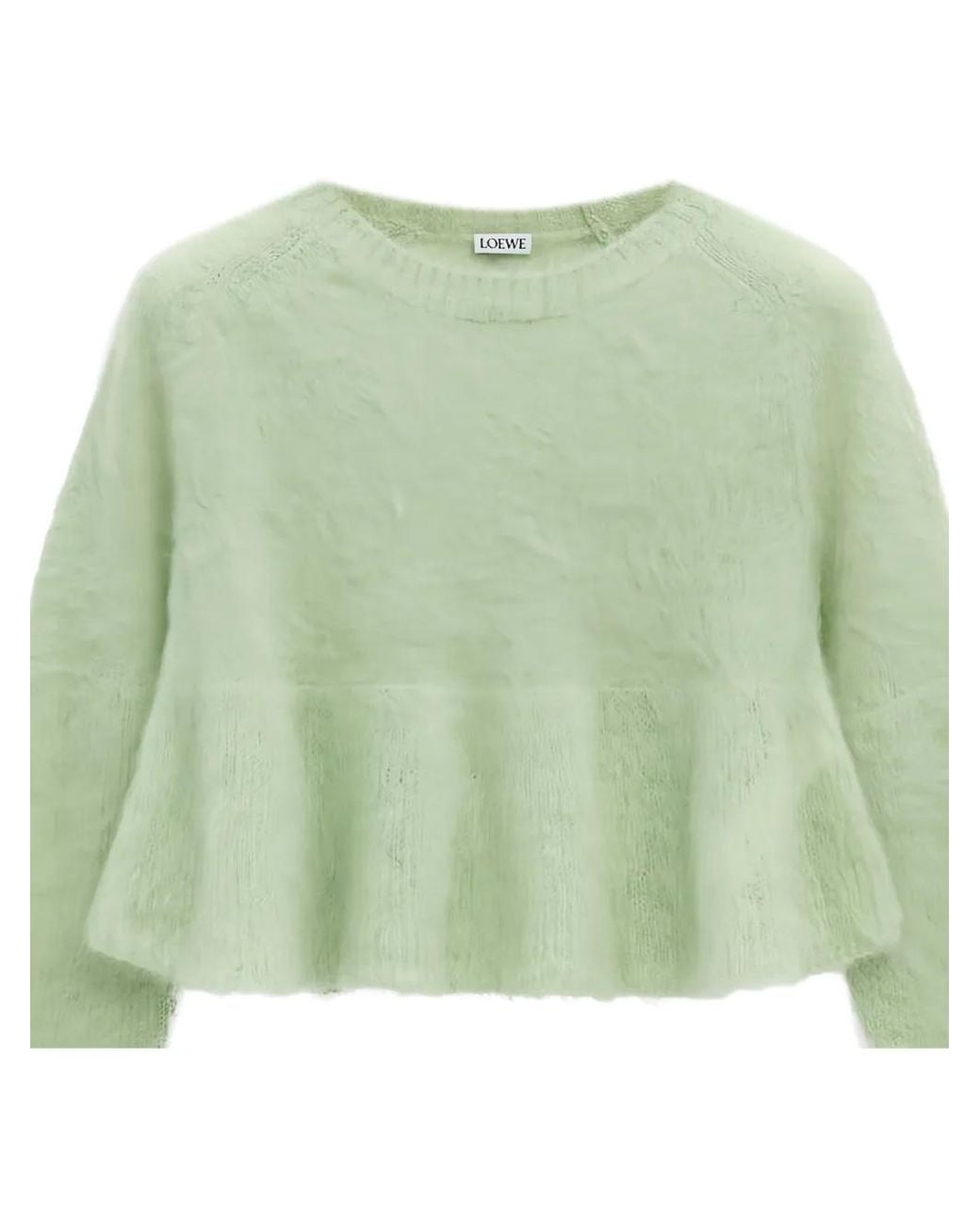 Loewe Green Peplum-Hem Sweater
